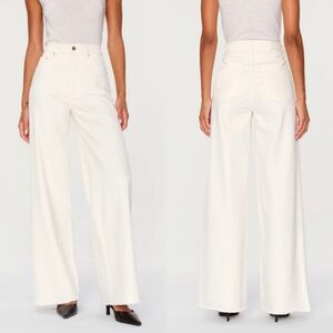DL1961 Cream Hepburn Wide Leg High Rise Jeans Size 25